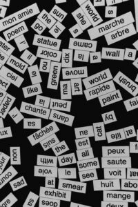 Magnets with words in various languages